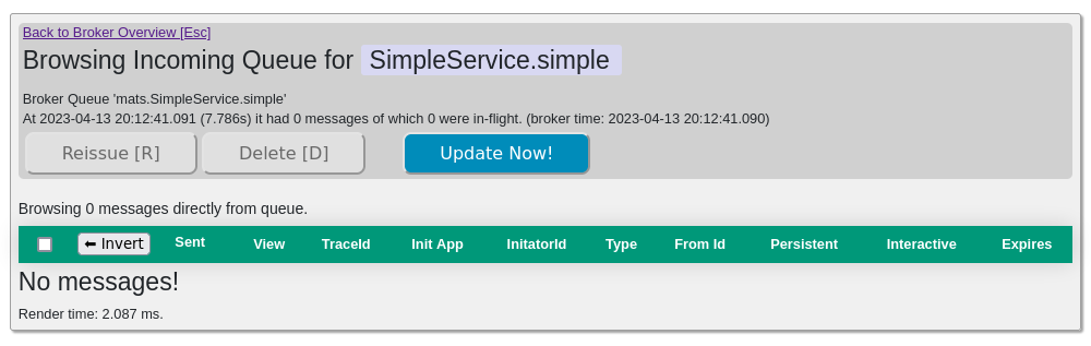 Browing queue of SimpleService.simple